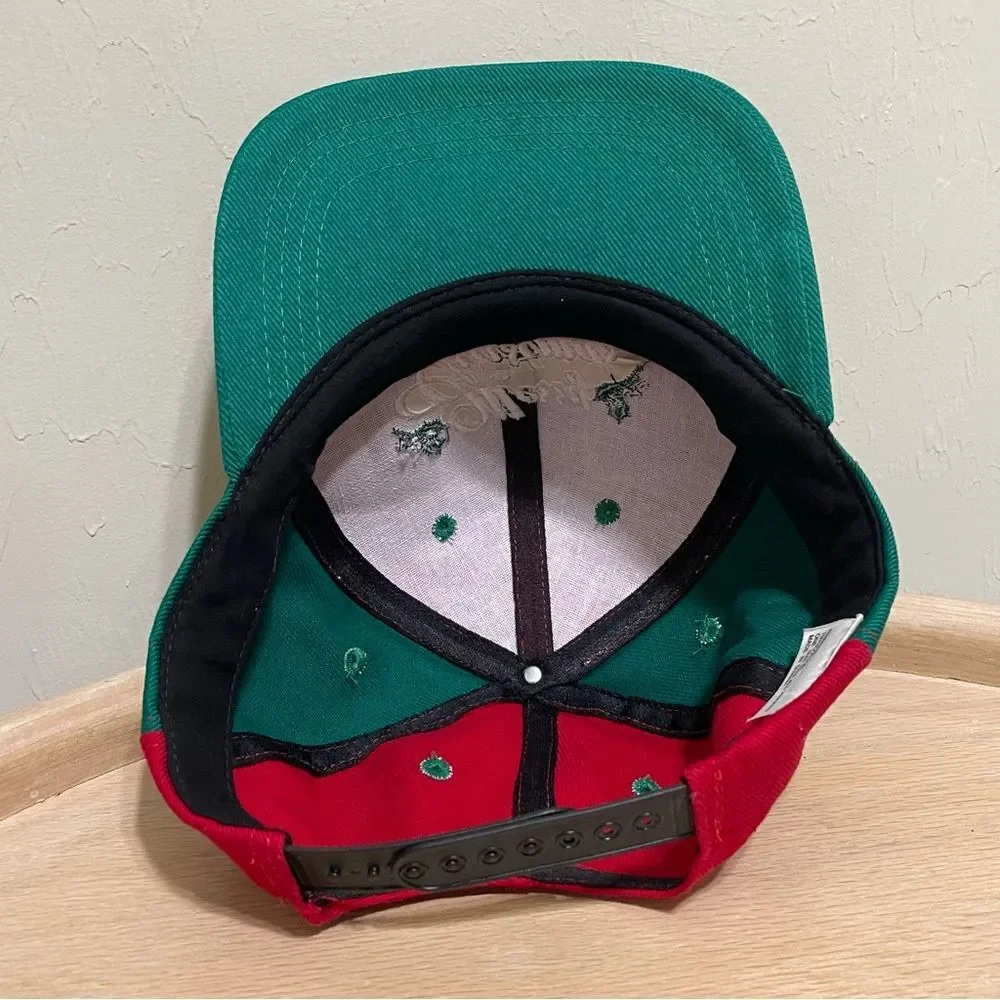Vintage Merry Christmas Graphic Snapback Hat Cotton Embroidered Festive Holiday - Picture 11 of 14